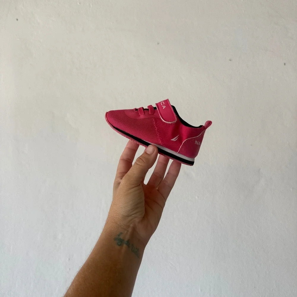 Nautica Toddler Sneakers Size 4 Pink Mesh Hook & Loop Casual Shoes